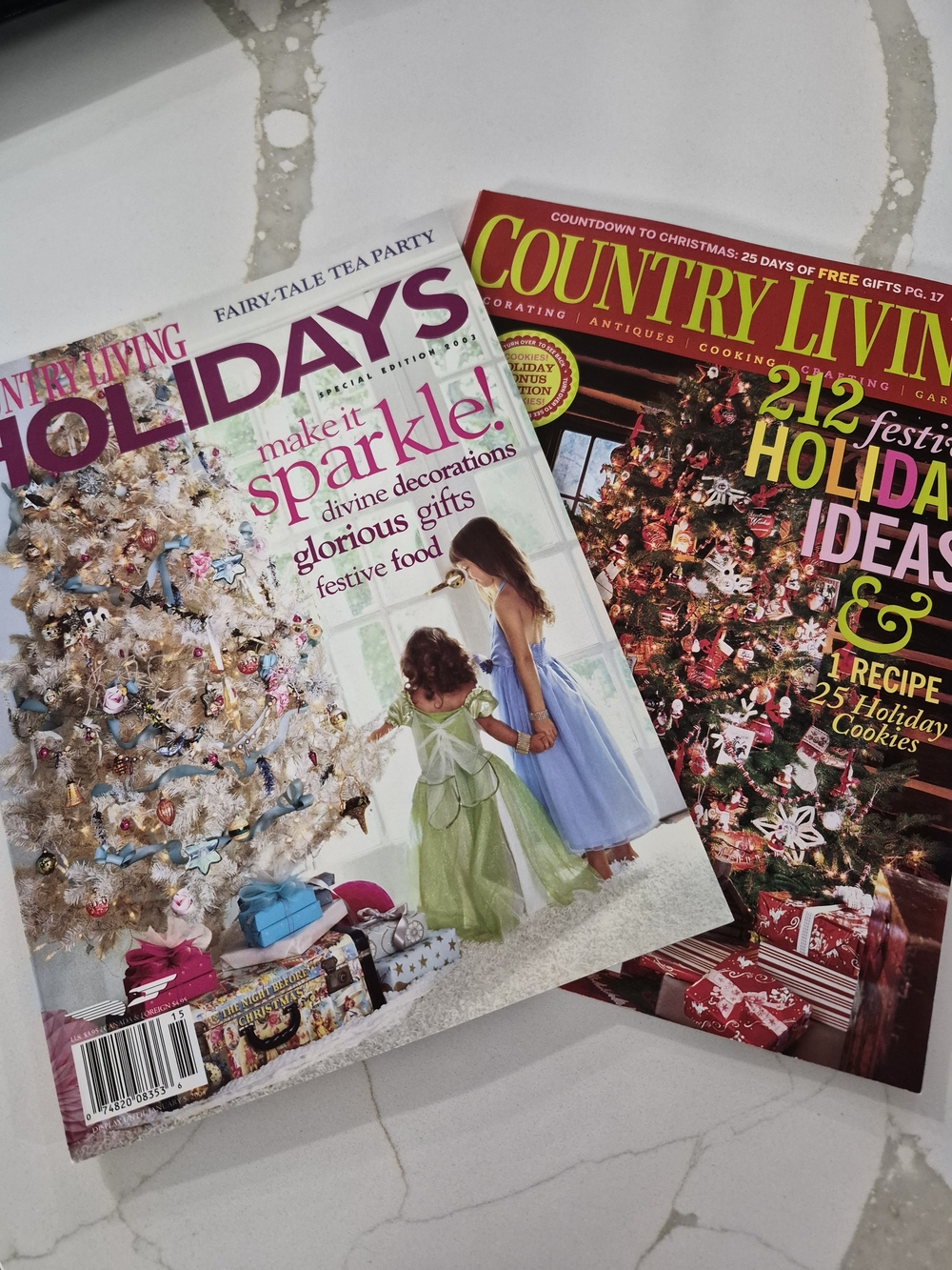 2 Country Living Christmas Magazine Issues. 2007 And 2003